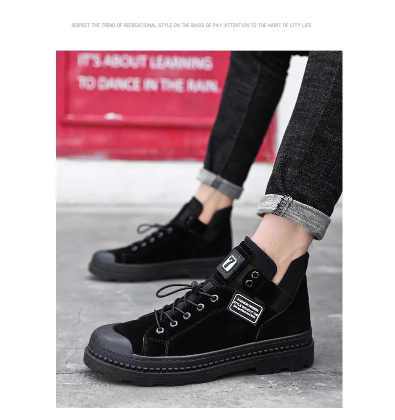 Casual Tooling Boots Men's Autumn New Boots Korean Version Of The Wild Casual Sports High-top Set Foot Shoes Zapatos De Homre