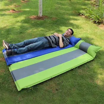 

Fast Filling Camping Mat Sleeping Pad Inflatable Mattress Cushion Pad with Pillow Storage For Tent Camping Picnic Multitools New
