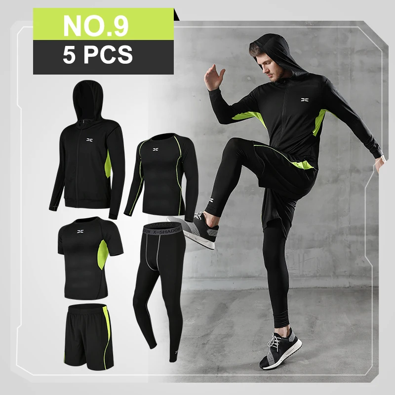 Men Tracksuit Sportswear Running Jackets Jogging Suits Gym Wear Clothing Yoga Set Workout Clothes Sport Short Fitness Coat Shirt - Цвет: 9