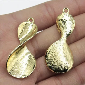 

WYSIWYG 1pcs KC Gold Tone 20x47mm Geometric Charms Pendant For Jewelry Making DIY Jewelry Findings For Earring Making