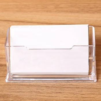 

1pc Clear Desktop Business Card Holder Desk Office Organizer Display Stand Acrylic Office Supplies Desk Accessories