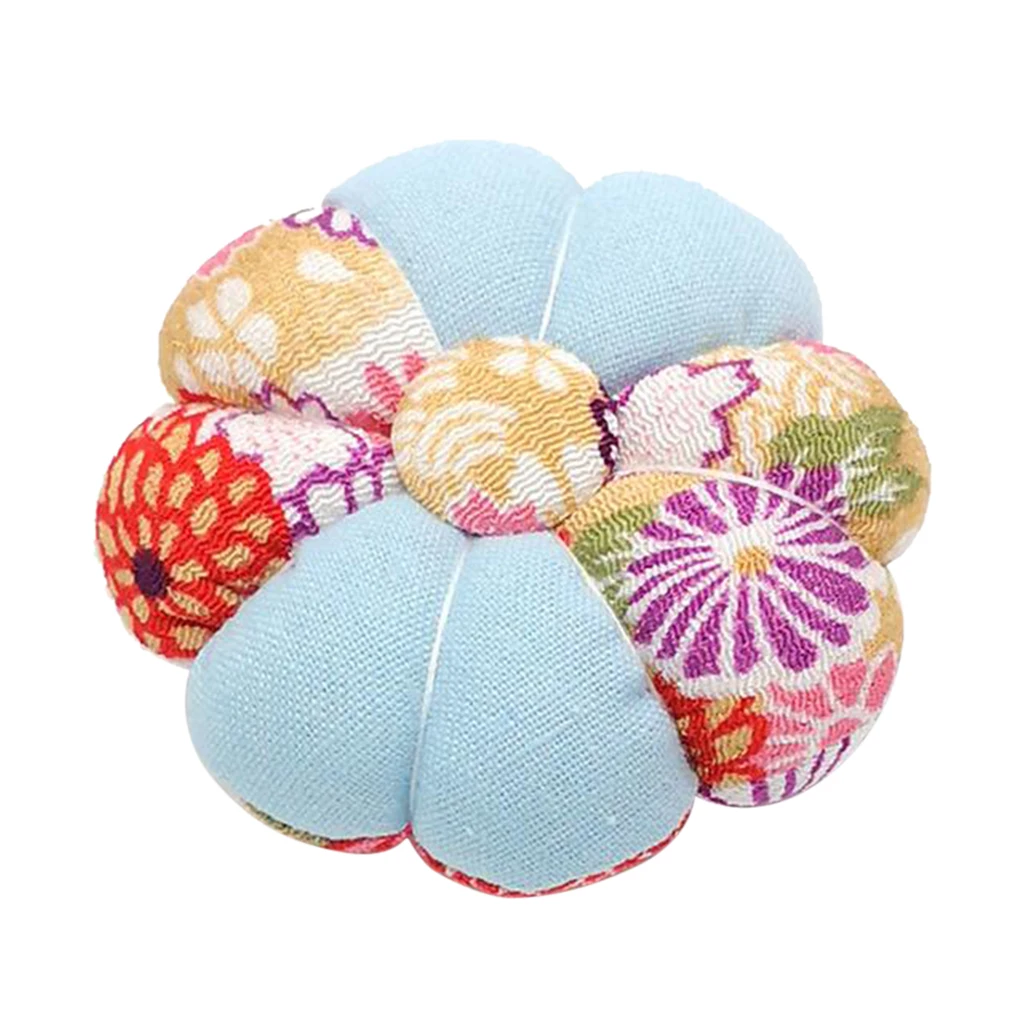 Wrist Pin Cushion Printed Pumpkin Wrist Band Pin Cushions Wearable Needle Pincushions for Sewing (Flower Pattern )