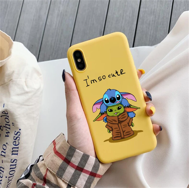 Baby yoda meme милый мягкий силиконовый цветной чехол для телефона для iPhone 6S 7 8 6plus 7 plus 8plus XR XS XSMAX 11 Pro