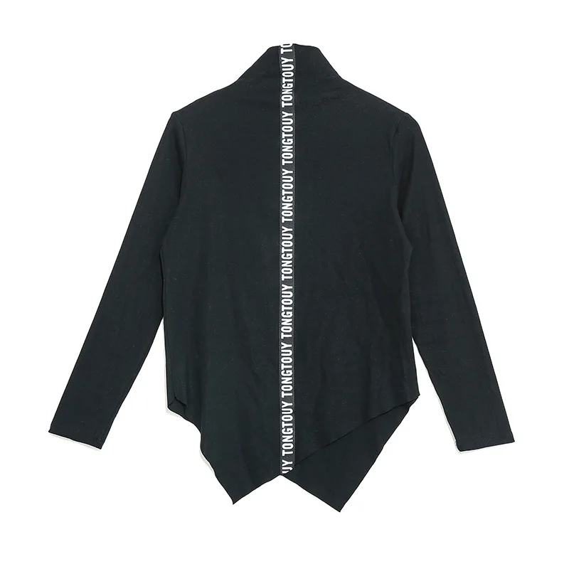 XITAO черная футболка с буквенным принтом, модная новинка, зимний необычный пуловер с длинным рукавом, элегантный небольшой свежий Повседневный Топ, DMY1688 - Цвет: black DMY1688
