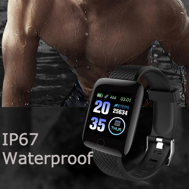 Reloj inteligente D13 116 Plus, pulsera inteligente deportiva con control del ritmo cardíaco, pulsera inteligente a prueba de agua para Android iOS 1
