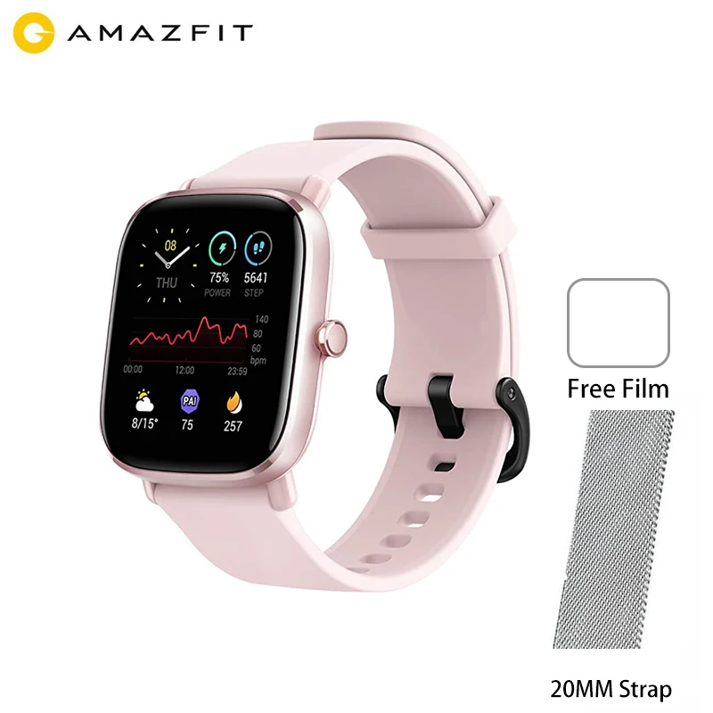 New Amazfit GTS 2 Mini Smartwatch Always-on AMOLED Display 70 Sports Modes Blood-oxygen Saturation Measurement Sleep Monitoring