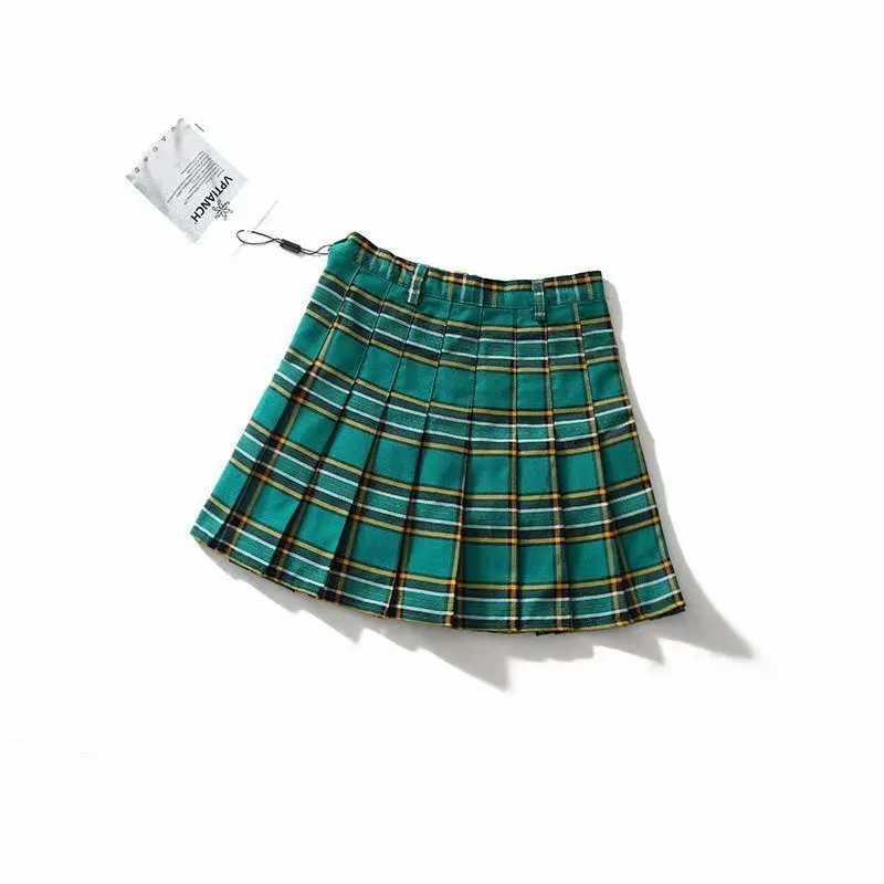 

2019 Summer Fashion Sexy Pattern A- line Skirt Short Skirt Blogger-Emerald Green Pleated Skirt Skirt WOMEN'S Dress