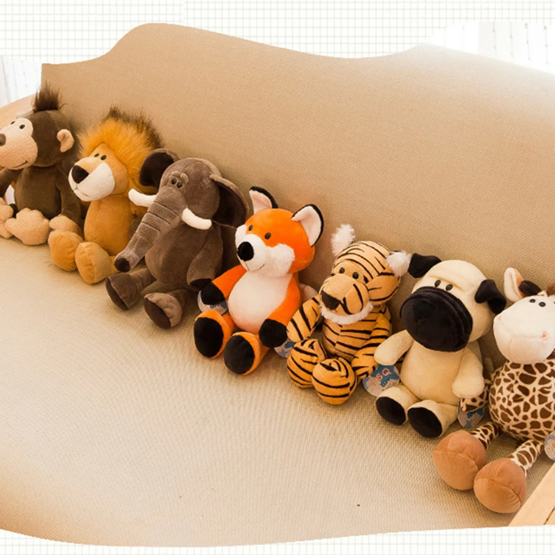 Милые плюшевые мягкие игрушки животных лиса плюшевый енот Жираф Обезьяна Тигр Лев слон собака Милая ребенок со спящим подарком