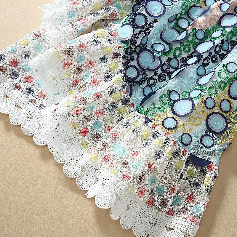 AELESEEN высококачественные асимметричные платья с вышивкой высокого уличного дизайна роскошное кружевное мини-платье с расклешенными рукавами с поясом и аппликацией в горошек