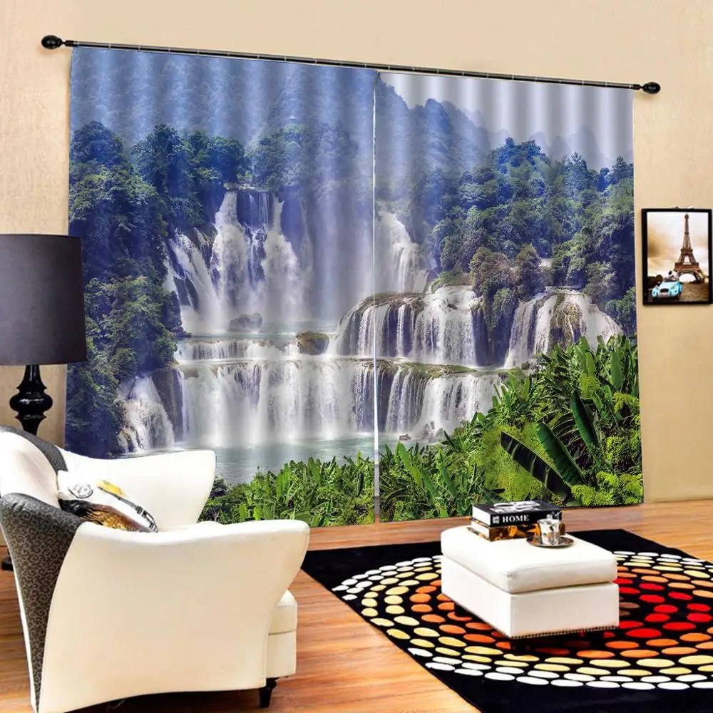 

nature scenery waterfall curtains 3D Curtains Living Room Bedroom Drapes Cortinas Customized size