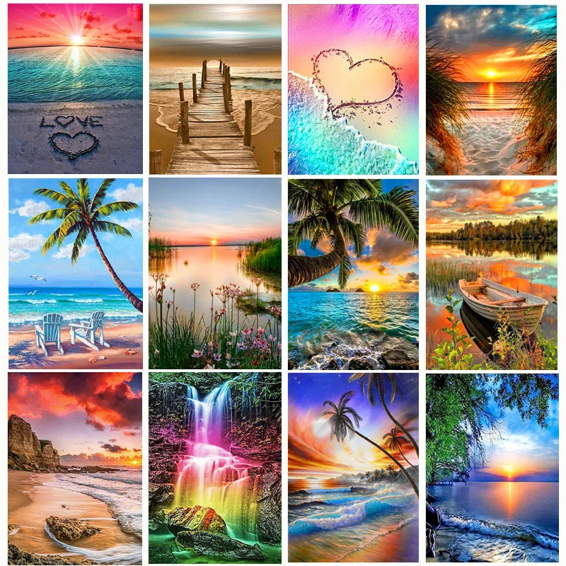 Полноформатная Алмазная картина Водопад алмазная вышивка 5D живопись мозаика