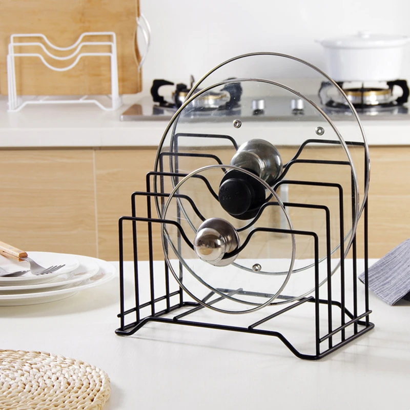 Metal Pot Lid Holder Storage Rack Chopping Board Organizer Pot Lids
