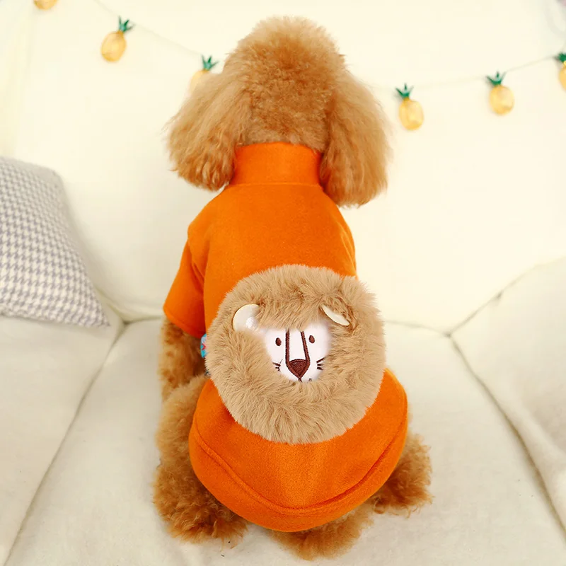 PETCIECLE костюм для животного плюшевый Померанский Бишон собака Удобная осенне-зимняя плюшевая одежда с изображением Льва