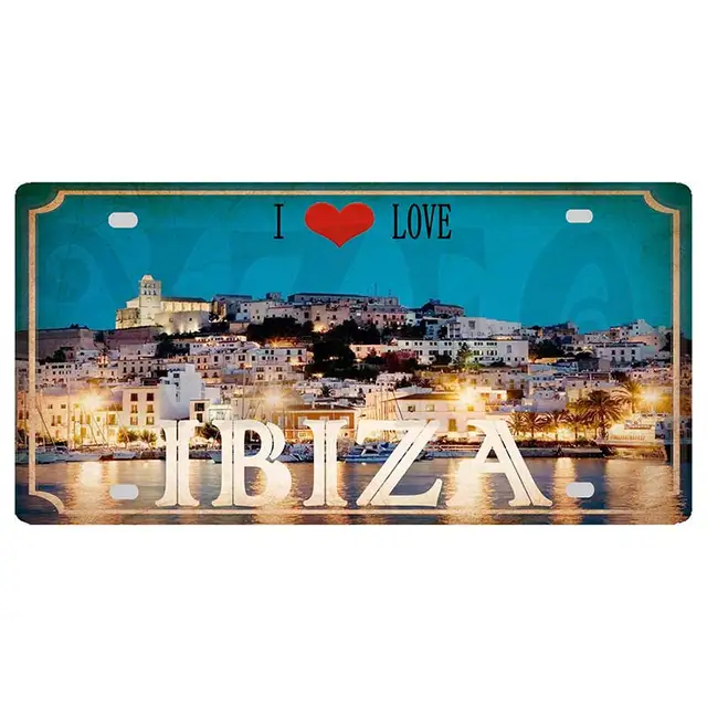 City and Countrys ID Printed on Metal Plates 30x15cm 6