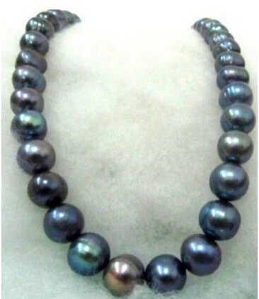 816 black TAHITIAN pearl necklace 18inch