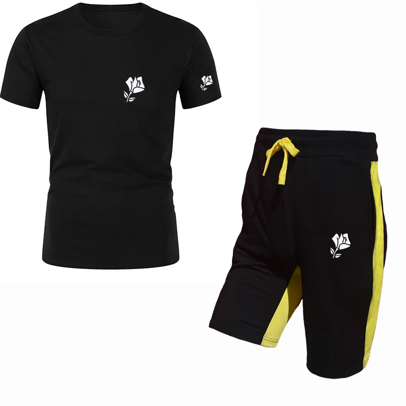 

Summer Shorts and Top Suit Men and Women Unisex Two-piece Sportswear Cotton T-shirt Anime Clothing Fashion Sportswear Suit