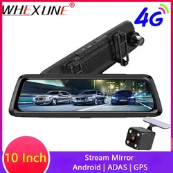 WHEXUNE 10 "ips полный зеркальный Автомобильный dvr 4 г Android gps навигация ADAS HD 1080 P зеркало заднего вида камера Автомобильный видео регистратор