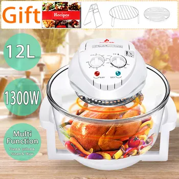 

1300W 12L Multifunction Conventional Infrared Oven Roaster Air Fryer Turbo Electric Cooker BBQ Bake Cook With Recipe 110V-220V