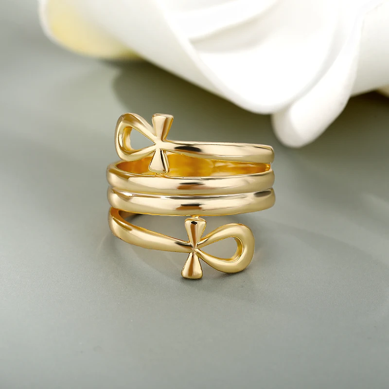 Vintage Double Coiled Rings Stainless Steel