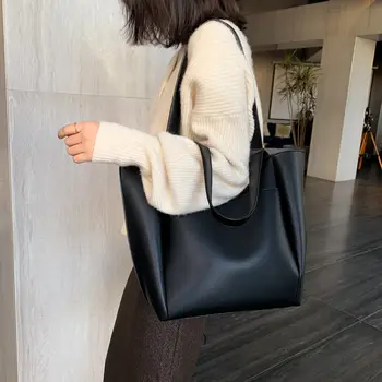 

Hot Sale Women Handbag Large Capacity Shoulder Bags High Quality PU Leather Shoulder Bags Ladies Wild Bags Sac A Main Femme 2020