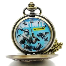 Ретро мода Горячая игра кварцевые карманные часы аналоговый кулон ожерелье цепь Мужские Женские бронзовые серые часы relogio дропшиппинг коробка