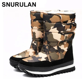 

SNURULAN Women's winter boots; New Boots Insulated Ski Boots Women Warm Mid-Ankle Boots High Slip Cotton Shoes With Bottom