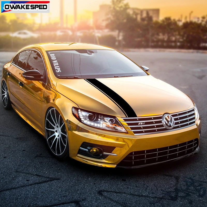 Sport Stripes Car Hood Bonnet Sticker For Volkswagen-Passat CC Auto Engine Cover Decor Vinyl Decal Tuning Accessories (5)