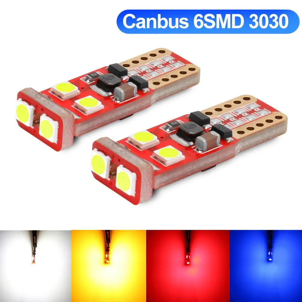 T10 194 W5W 168 светодиодный светильник 501 6SMD 3030 сменный Клин для салона автомобиля