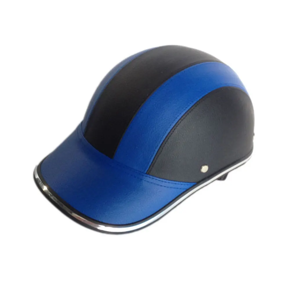 Шлем наружная безопасность Полуоткрытая мотоциклетная бейсбольная кепка Защитная Регулируемая ABS+ PU Велоспорт - Цвет: black and blue