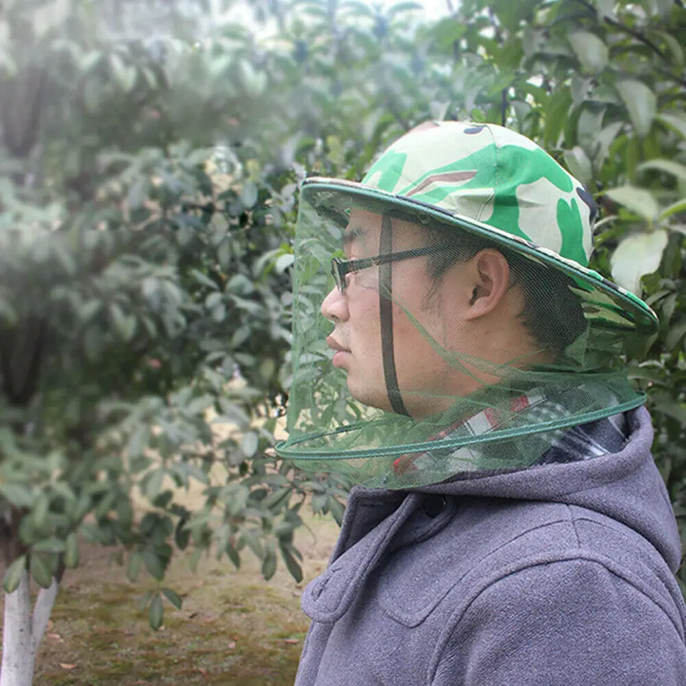 Пчеловодство складные вентилируемые пчела держать шляпу защитная маска с вуалью сетка крышка камуфляж шляпа-вуаль комбо пчела шляпа