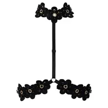 Милый кружевной топ с бретельками на шее и цветами; бюстгальтер для свадебных танцев; бюстгальтер для девочек; прозрачные регулируемые аксессуары в стиле панк