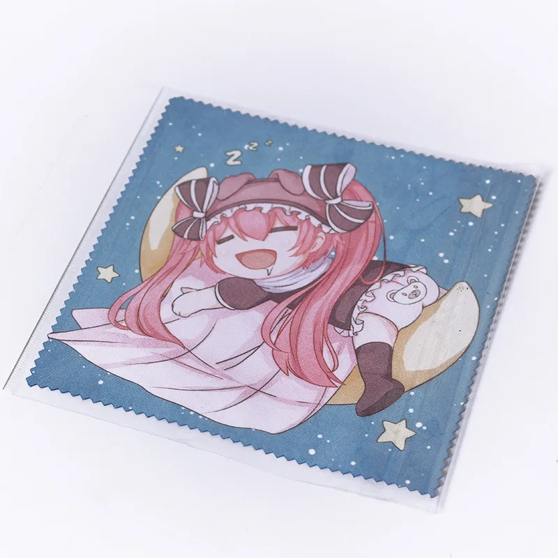 15*15cm Custom Glasses Cleaning Cloth Phone Wipes Anime Printing