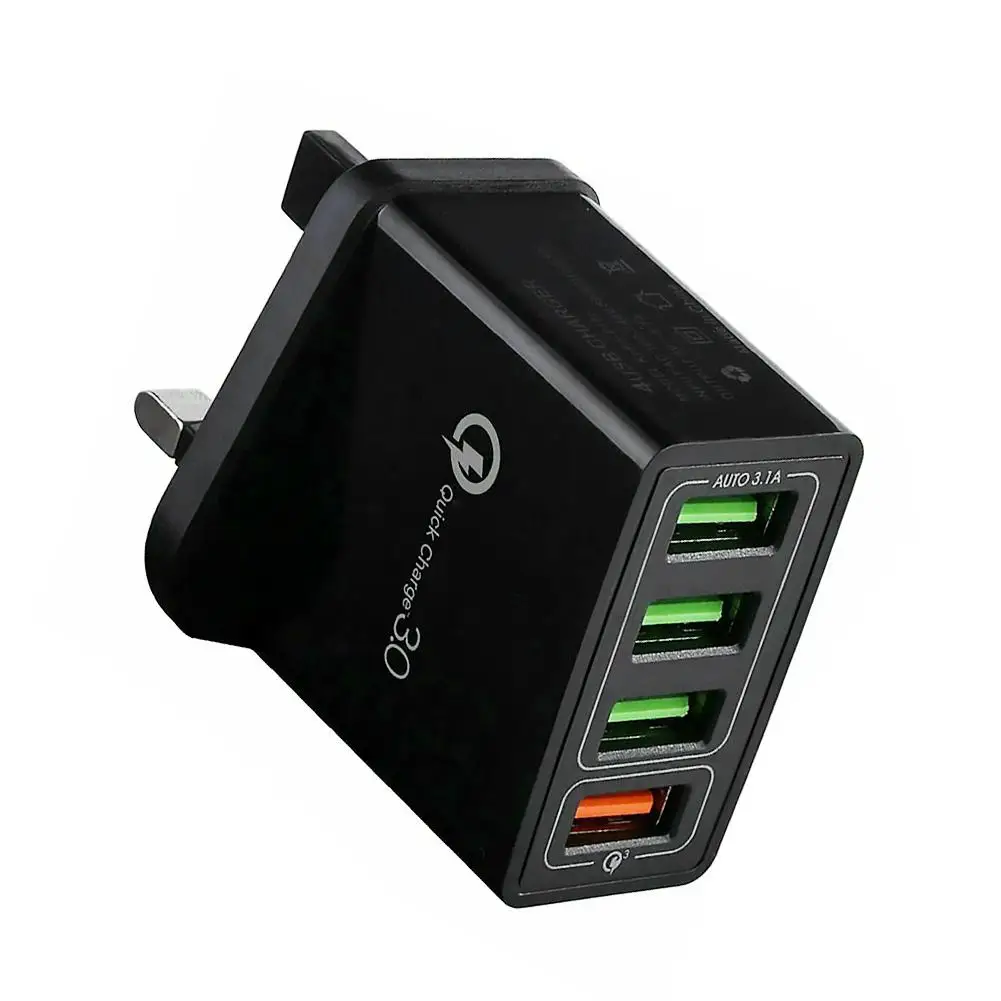 Сетевое зарядное устройство 4 USB-порта быстрая зарядка QC3.0 5 В/1 А универсальный