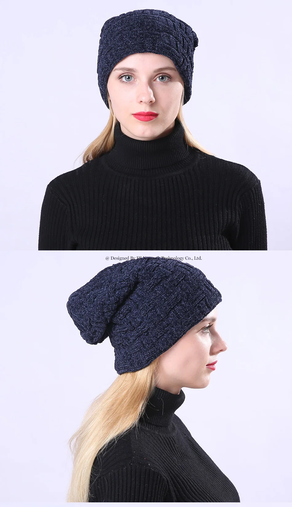 FS модные вязаные Slouchy Beanie Зимние шапки для мужчин толстые и теплые женщин синий черный лыжный кепки Skullies шапочки капот