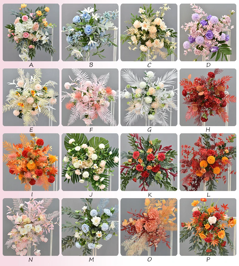 JAROWN Wedding Artificial Rose Flower Row Small Corner Flowers Silk Fake Flowers DIY Party Decoration Home Garland Decor Flores (91)