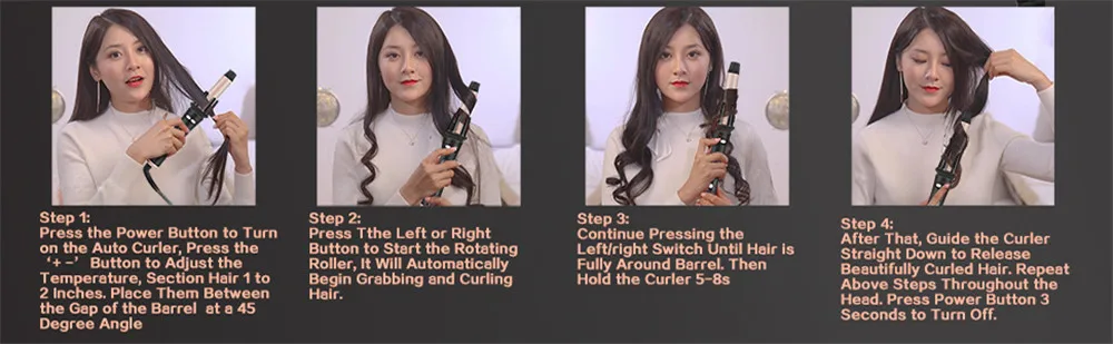 Curling Iron Automatic Hair Curling Wand Hair Curler Ocaliss Auto Wavy Curling iron 1-inch 30s Instant Ceramic Heat Wand and LCD