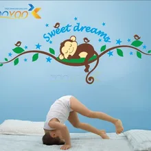 ZY1203 авторское право/ стиль мультфильм обезьяна лес милая детская комната/120 см/Международная торговля наклейки на стену