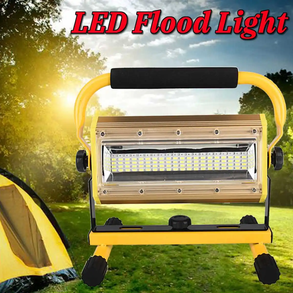 

Rechargeable 60 LED Waterproof Flood Light Portable Reflector LED External Projector Light Spot Flashlight Camping Outdoor 100W