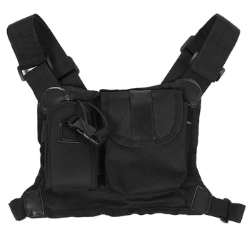 

Walkie Talkie Bag Chest Rig Bag Functional Waist Packs Adjustable Radio Accessory Pouch Holder Carry Case