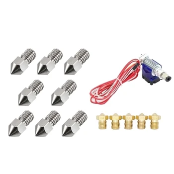 

for V6 J-Head Hotend 1.75mm 0.4mm Long Distance Extruder with 5Pcs Assorted Nozzle & 8Pack 0.4 mm 3D Printer Extruder M6 Stainle