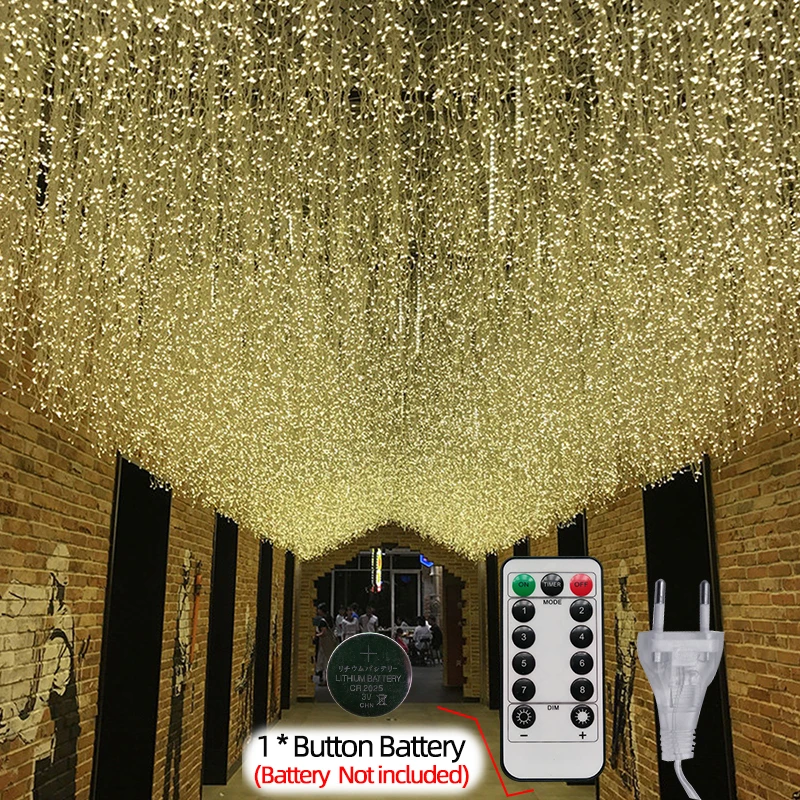 thumbnail image 1 of Guirnalda de luces LED con forma de carámbano para Navidad, guirnalda de luces de hadas, cascada para exteriores, resistente al agua, para decoración del hogar, fiestas, jardín y habitación, 1 of 5