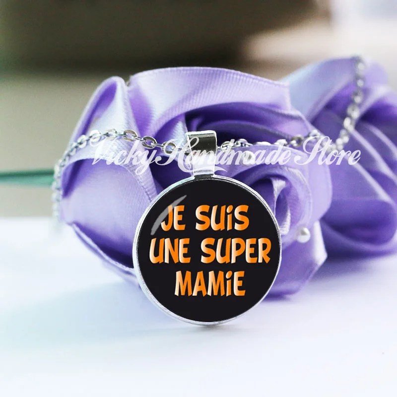 Ожерелья Super marукраина Подвески стеклянный кабошон Je Suis Une Maitresse Qui Dechire