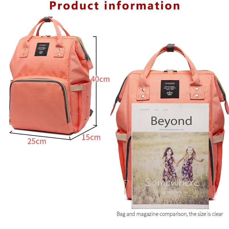 lequeen Large Capacity Maternity bag Baby Bag Mummy bag Multifunctional Diaper Bag Travel Backpack Nursing Bag Baby Care handbag