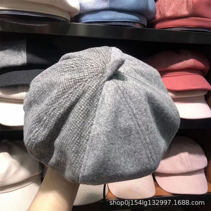 

Beret Women's Autumn And Winter Korean-style Japanese-style Versatile Mixed Colors nan gua mao Fashion Casual Woolen Painter Cap