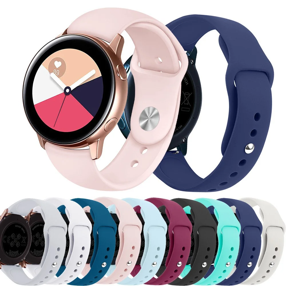 

Ремешок силиконовый для Samsung Galaxy watch 4 classic/Active 2 44 мм 40 мм/3 45 мм 41 мм/46 мм/42 мм, браслет для Huawei watch GT 2e pro