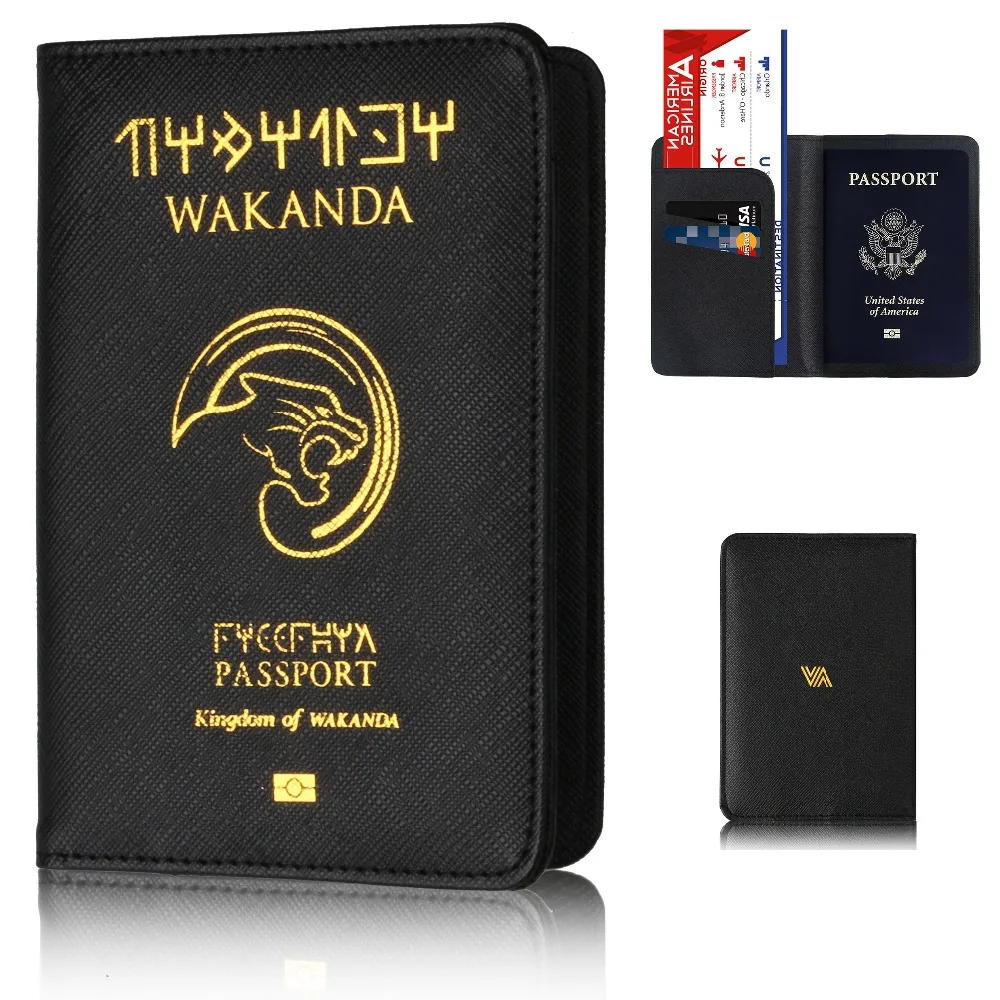 Обложка для паспорта Rfid Блокировка Wakanda Forever Черная пантера Asgard кожаный чехол для паспорта держатель Мстители, Гидра щит Звездного флота