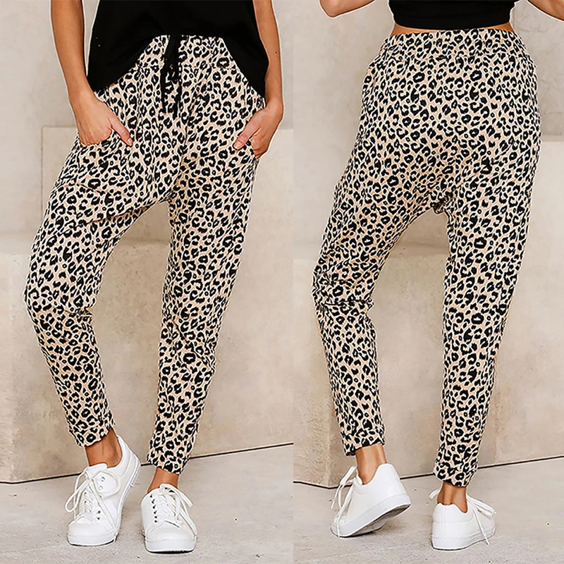 cropped leggings Women Sweatpant Casual Leopard Print Drawstring Elastic Waist Workout Fitness Active Joggers Pants With Pockets capri jeans Pants & Capris