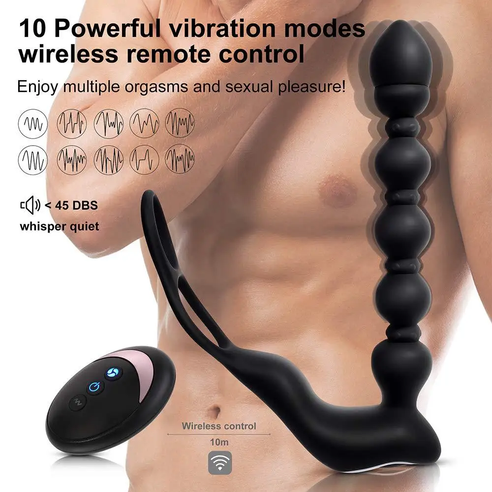  G Spot Cock Ring Wearing Anal Plug Remote Control Dual-use Vibration Butt Plug Prostate Massage Fiv