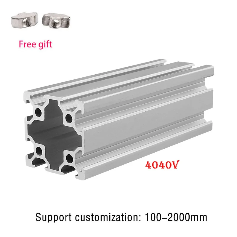 Cnc Impressora 3d Pcs Quadro de Extrusão de Perfil de Alumínio 4040 V-slot para Gravação a Laser Máquina Deslizante Câmera Furnitur 1001200 mm