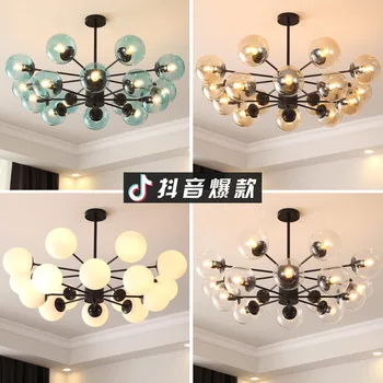 

nordic crystal crystal light globe black pendant lamp industrial design art avizeler lampes suspendues ventilador de techo